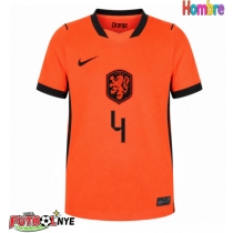 Camiseta Países Bajos Virgil van Dijk #4 Primera Equipación Mundial 2026 manga corta